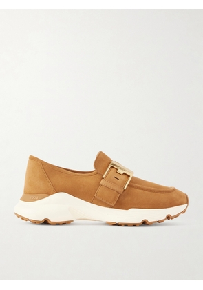 Tod's - Buckled Suede Sneakers - Brown - IT35,IT36,IT36.5,IT37,IT37.5,IT38,IT38.5,IT39,IT39.5,IT40,IT40.5,IT41,IT41.5,IT42