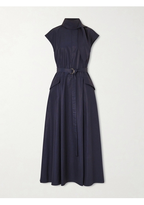 Adam Lippes - Akane Belted Tie-detailed Cotton-poplin Maxi Dress - Blue - US0,US2,US4,US6,US8,US10,US12
