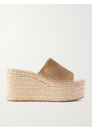 Gianvito Rossi - Suede Platform Espadrille Sandals - Neutrals - IT35,IT36,IT36.5,IT37,IT37.5,IT38,IT38.5,IT39,IT39.5,IT40,IT40.5,IT41,IT41.5,IT42