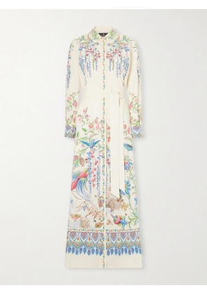 Etro - Belted Printed Cotton Maxi Shirt Dress - White - IT36,IT38,IT40,IT42,IT44,IT46,IT48,IT50