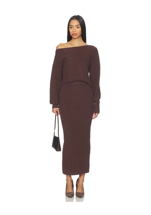 ALL THE WAYS Sybil Maxi Skirt Set in Brown. Size S. Also in XS, M, L.