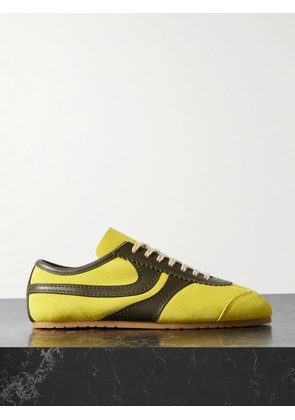 Dries Van Noten - Leather-trimmed Suede Sneakers - Yellow - IT35,IT36,IT37,IT38,IT39,IT40,IT41
