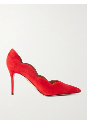 Aquazzura - Petal 85 Suede Pumps - Red - IT36,IT36.5,IT37,IT37.5,IT38,IT38.5,IT39,IT39.5,IT40,IT40.5,IT41,IT41.5,IT42