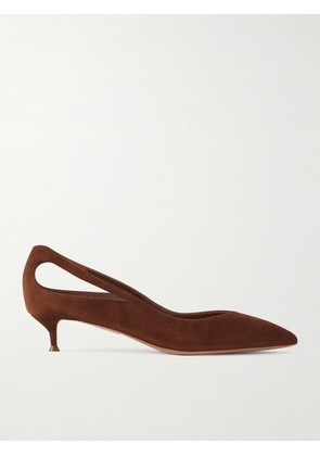 Aquazzura - Sheeva 30 Cut-out Suede Pumps - Brown - IT35,IT36,IT36.5,IT37,IT37.5,IT38,IT38.5,IT39,IT39.5,IT40,IT40.5,IT41,IT41.5,IT42