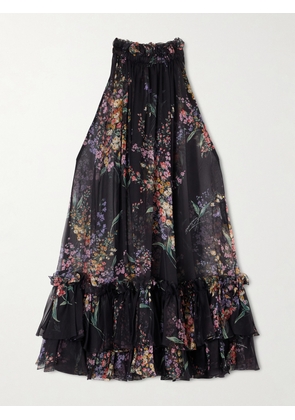 Dolce & Gabbana - Floral-print Silk-chiffon Mini Dress - Black - IT36,IT38,IT40,IT42,IT44,IT46