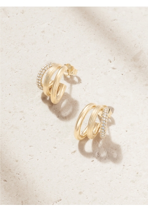 Sydney Evan - 14-karat Gold Diamond Hoop Earrings - One size