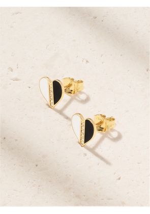 Sydney Evan - 14-karat Gold, Diamond And Enamel Earrings - One size
