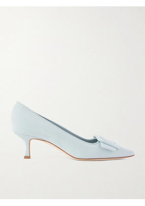 Manolo Blahnik - Maysale 50 Buckled Suede Pumps - Blue - IT36,IT36.5,IT37,IT37.5,IT38,IT38.5,IT39,IT39.5,IT40,IT40.5,IT41,IT41.5,IT42,IT43