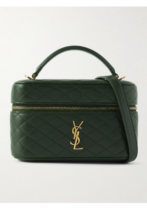 SAINT LAURENT - Gaby Vanity Mini Quilted Leather Shoulder Bag - Green - One size