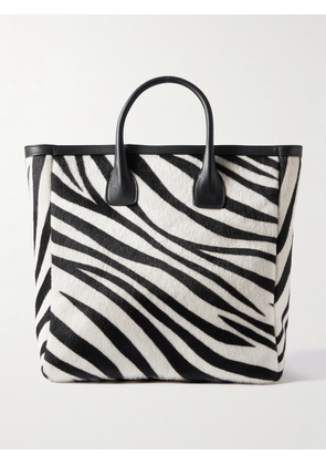 Nili Lotan - Freddie Leather-trimmed Zebra-print Calf Hair Tote - Animal print - One size