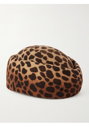 Gigi Burris - Preslyn Leopard-print Wool-felt Cap - Animal print - One size