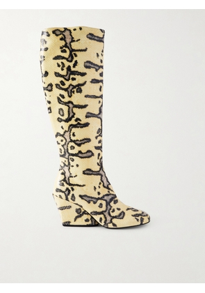 Proenza Schouler - Slant Snake-effect Leather Knee Boots - Animal print - IT36,IT37,IT38,IT39,IT39.5,IT40,IT41,IT42