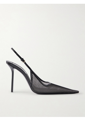 Victoria Beckham - Victoria Leather-trimmed Mesh Slingback Pumps - Black - IT36,IT37,IT38,IT39,IT40,IT41,IT42