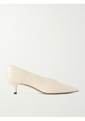 Le Monde Béryl - Babouche Crinkled-leather Pumps - Ecru - IT35,IT35.5,IT36,IT36.5,IT37,IT37.5,IT38,IT38.5,IT39,IT39.5,IT40,IT40.5,IT41,IT41.5,IT42