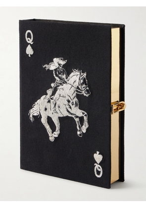 Olympia Le-Tan - Playing Card Embroidered Canvas Clutch - Black - One size