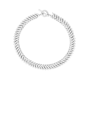 Bevza Spikelet Necklace in Metallic Silver.