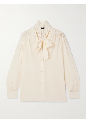 Nili Lotan - Colt Pussy-bow Silk Crepe De Chine Blouse - Ivory - x small,small,medium,large,x large