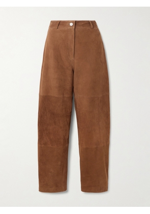 RÓHE - Paneled Suede Wide-leg Pants - Brown - FR 34,FR 36,FR 38,FR 40,FR 42,FR 44