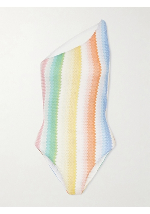 Missoni - Mare One-shoulder Striped Metallic Crochet-knit Swimsuit - Multi - IT36,IT38,IT40,IT42,IT44,IT46