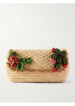 Anya Hindmarch - Embellished Raffia Clutch - Neutrals - One size