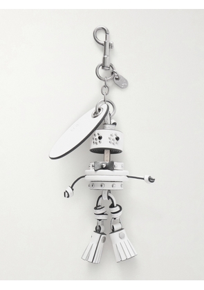 Anya Hindmarch - Groom Studded Silver-tone And Leather Bag Charm - Ivory - One size