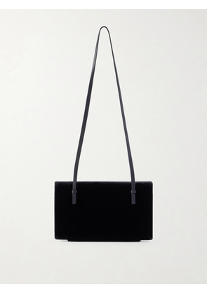 TOTEME - Leather-trimmed Velvet Shoulder Bag - Black - One size
