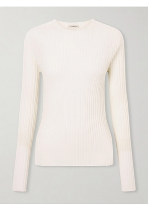 KALLMEYER - Fabi Ribbed Merino Wool Top - Ivory - x small,small,medium,large
