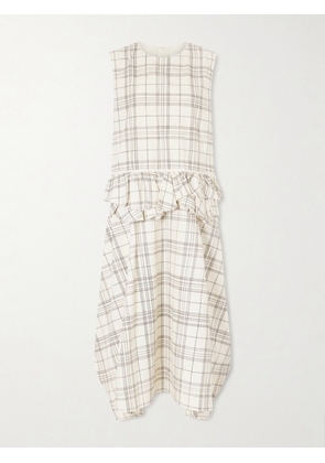 Jil Sander - Ruffled Checked Cotton-poplin Midi Dress - Multi - FR 34,FR 36,FR 38,FR 40,FR 42
