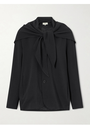 KALLMEYER - Jamie Tie-detailed Cady Blazer - Black - US0,US2,US4,US6,US8,US10