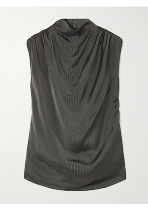 KALLMEYER - Penny Draped Satin Top - Gray - US0,US2,US4,US6,US8,US10,US12,US14