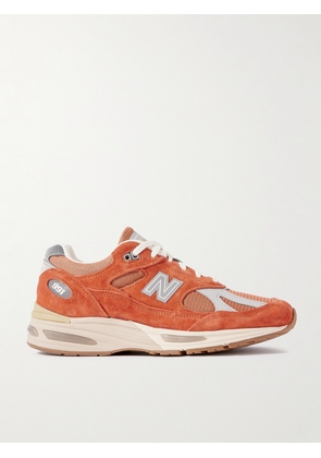 New Balance - 991 Leather- And Suede-trimmed And Mesh Sneakers - Orange - US4,US4.5,US5,US5.5,US6,US6.5,US7,US7.5,US8,US8.5,US9,US9.5
