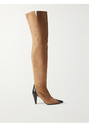 KHAITE - Harvey Leather And Suede Over-the-knee Boots - Brown - IT36,IT37,IT38,IT39,IT40,IT41