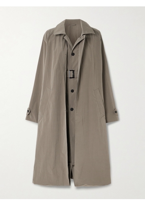 ssstein - Layered Crinkled-shell Trench Coat - Brown - x small,small,medium