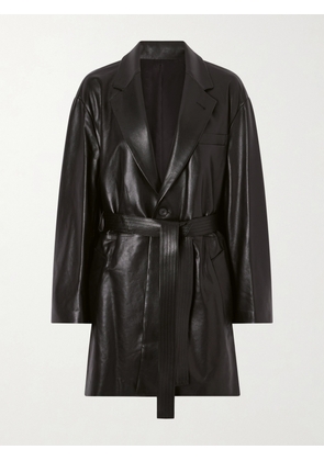 ssstein - Belted Leather Trench Coat - Black - x small,small,medium,large