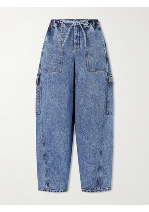 Alaïa - Acid-wash Mid-rise Barrel-leg Jeans - Blue - FR 34,FR 36,FR 38,FR 40,FR 42,FR 44