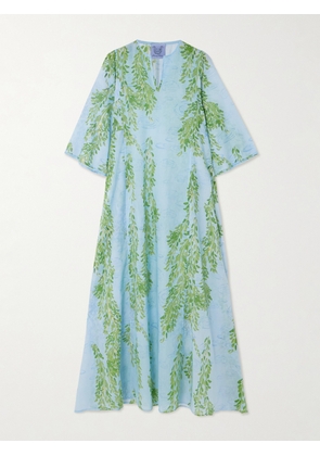Thierry Colson - Rachel Printed Cotton-voile Kaftan - Blue - x small,small,medium,large,x large