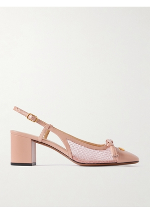 Valentino Garavani - Valet Du Roi 60 Tasseled Leather And Mesh Slingback Pumps - Neutrals - IT36,IT36.5,IT37,IT37.5,IT38,IT38.5,IT39,IT39.5,IT40,IT40.5,IT41
