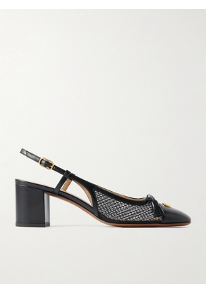 Valentino Garavani - Valet Du Roi 60 Tasseled Leather And Mesh Slingback Pumps - Black - IT35,IT35.5,IT36,IT36.5,IT37,IT37.5,IT38,IT38.5,IT39,IT39.5,IT40,IT40.5,IT41,IT41.5,IT42
