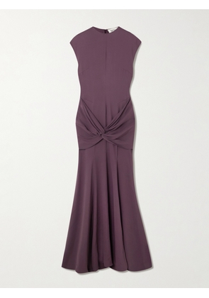 TOVE - Ames Knotted Draped Stretch-jersey Maxi Dress - Purple - FR 34,FR 36,FR 38,FR 40,FR 42