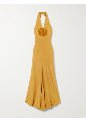 Rodarte - Embellished Silk-crepe Halterneck Gown - Yellow - US0,US2,US4,US6,US8,US10,US12