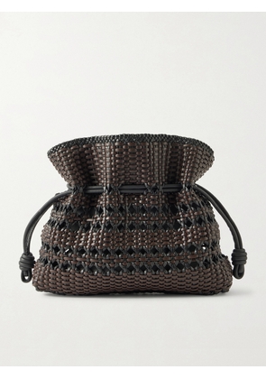 LOEWE - Flamenco Medium Woven Leather Clutch - Black - One size