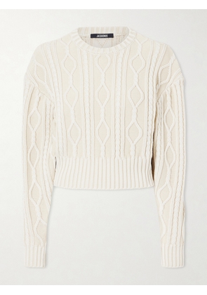 Jacquemus - Amelo Cable-knit Cotton Sweater - Ivory - FR 32,FR 34,FR 36,FR 38,FR 40