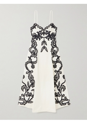 Ulla Johnson - Miray Appliquéd Cotton Midi Dress - White - US0,US2,US4,US6,US8,US10,US12