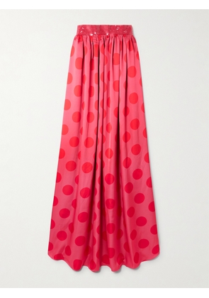 Dima Ayad - Strapless Sequin-embellished Polka-dot Duchesse-satin Gown - Pink - x small,small,medium,large,x large