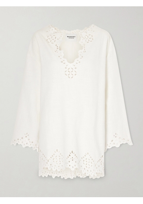 Marant Étoile - Sherazade Scalloped Broderie Anglaise Cotton Mini Dress - White - FR 34,FR 36,FR 38,FR 40,FR 42,FR 44