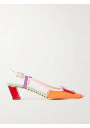 Roger Vivier - Belle Vivier 45 Color-block Patent-leather Slingback Pumps - Multi - IT35,IT36,IT36.5,IT37,IT37.5,IT38,IT38.5,IT39,IT39.5,IT40,IT40.5,IT41,IT41.5,IT42
