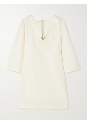 Valentino Garavani - Embellished Silk Satin-trimmed Wool And Silk-blend Crepe Mini Dress - Cream - IT36,IT38,IT40,IT42,IT44,IT46