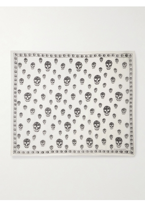 MCQUEEN - Printed Silk-chiffon Scarf - Ivory - One size
