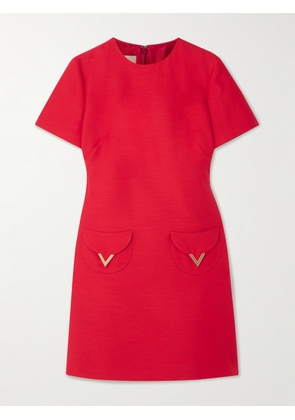 Valentino Garavani - Embellished Wool And Silk-blend Dupioni Mini Dress - Red - IT36,IT38,IT40,IT42,IT44