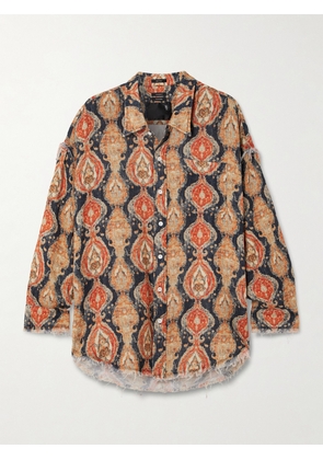R13 - Frayed Printed Cotton Shirt - Multi - xx small,x small,small,medium,large